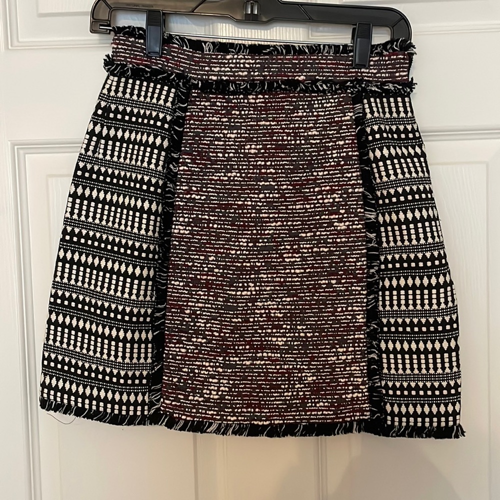 French Connection Black Frayed Skirt